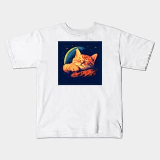 Under the Moonlight: The Serene Dream of Don Gato Kids T-Shirt